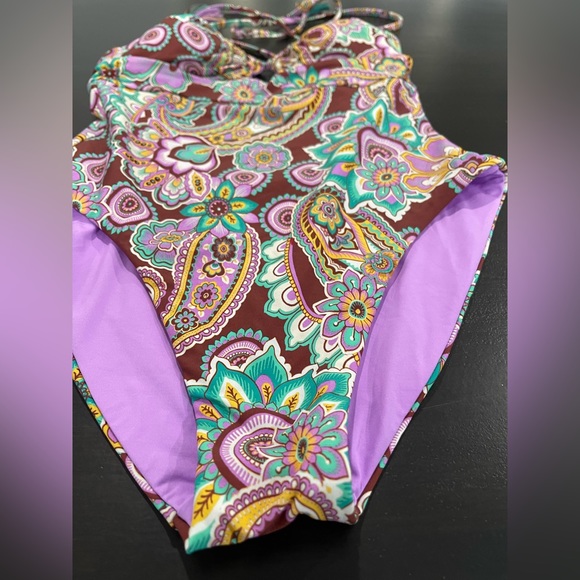 NWOT Becca Groovy Candice Multi-way Retro Boho Bikini Sz Medium - Picture 5 of 11